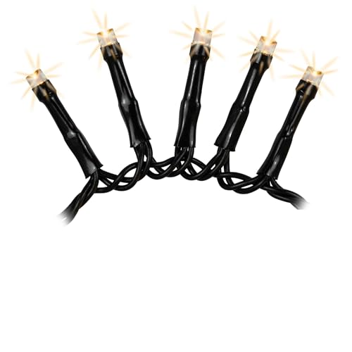 Hellum LED Lichterkette Außen, Cluster Aussenlichterkette mit Timer, 384 warmweiße LED, 7,66m beleuchtete Länge mit Kabel schwarz, Tannenbaum Lichterkette als Weihnachtsbeleuchtung <59 lm 576832 von hellum