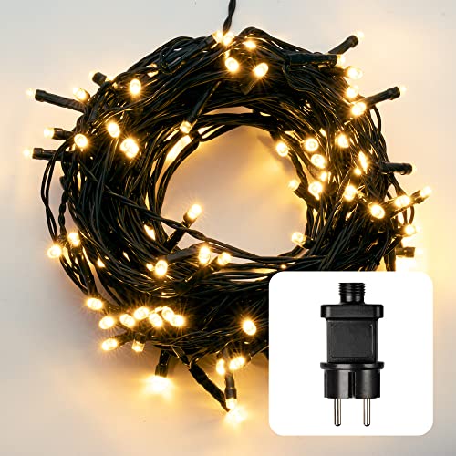 hellum LED Lichterkette Außen oder Innen, Lichterkette Warmweiß, strombetrieben mit 40 LED, 3,90m beleuchtete Länge Weihnachtsbaumbeleuchtung mit Kabel in Grün <59 lm I 560435 hellum LED Lichterkette Außen oder Innen, Lichterkette Warmweiß, strombetrieben mit 40 LED, 3,90m beleuchtete Länge Weihnachtsbaumbeleuchtung mit Kabel in Grün <59 lm I 560435 von hellum