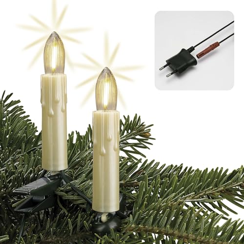 hellum Lichterkette Weihnachtsbaum innen Wachstropfen Made in Germany, 13,3m beleuchtet 20 Riffelkerzen ivory, Kabel grün, Stecker teilbar und Clip, LED Filament Riffekerzen warmweiß <59lm 814095 hellum Lichterkette Weihnachtsbaum innen Wachstropfen Made in Germany, 13,3m beleuchtet 20 Riffelkerzen ivory, Kabel grün, Stecker teilbar und Clip, LED Filament Riffekerzen warmweiß <59lm 814095 von hellum