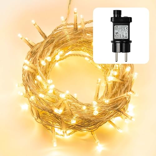 hellum LED Lichterkette außen, Lichterkette Timer warmweiß 160 LED, strombetrieben, 15,90m beleuchtete Länge mit transparentem Kabel, Innen und Außen <59 lm 150766 hellum LED Lichterkette außen, Lichterkette Timer warmweiß 160 LED, strombetrieben, 15,90m beleuchtete Länge mit transparentem Kabel, Innen und Außen <59 lm 150766 von hellum