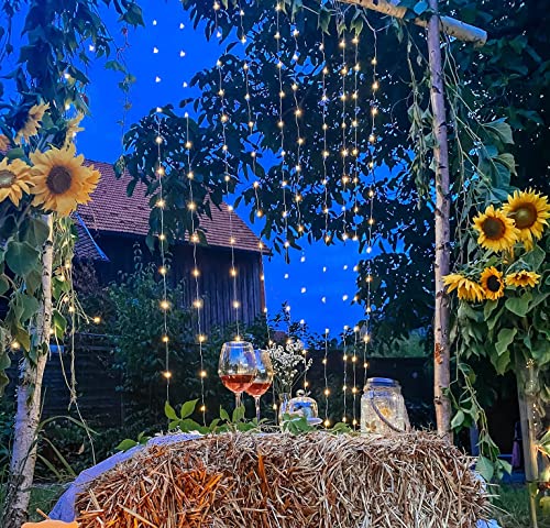 hellum LED-Vorhang Kupferkabel Tauperlen Lichterketten-Vorhang Außen+Innen 300 warmweiße LED, 20 Stränge beleuchtet 1,9x1,5m Schlafzimmer Wohnzimmer Kinderzimmer Deko Balkon Garten Timer+Trafo 577631 hellum LED-Vorhang Kupferkabel Tauperlen Lichterketten-Vorhang Außen+Innen 300 warmweiße LED, 20 Stränge beleuchtet 1,9x1,5m Schlafzimmer Wohnzimmer Kinderzimmer Deko Balkon Garten Timer+Trafo 577631 von hellum