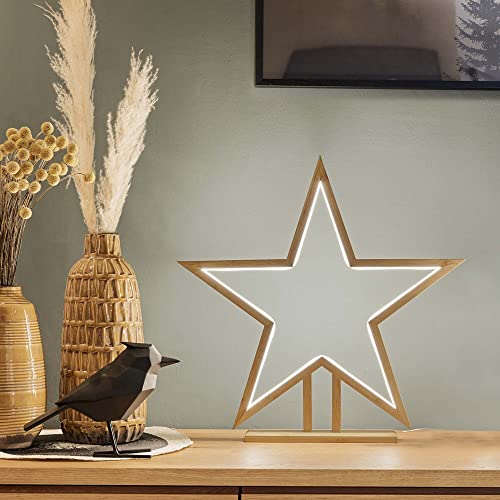 hellum LED Weihnachtsstern mt Lichtschlauch, klassisch warmweiß, 50cm, Weihnachtsdeko Innen, Kabel transparent, Bambus holzfarben, Zuleitung 3m, Weihnachtsbeleuchtung Innen 579253 hellum LED Weihnachtsstern mt Lichtschlauch, klassisch warmweiß, 50cm, Weihnachtsdeko Innen, Kabel transparent, Bambus holzfarben, Zuleitung 3m, Weihnachtsbeleuchtung Innen 579253 von hellum