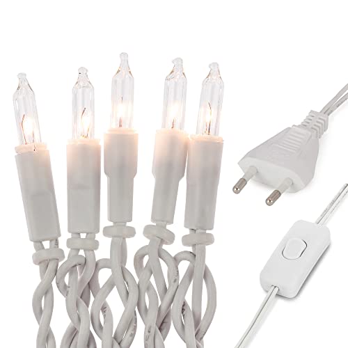 hellum Lichterkette innen 10er, 1,35m mini Lichterkette mit Stecker mit Schalter, für Weihnachtsbaum, Klassisch Strombetrieben, weißes Kabel, 831153 hellum Lichterkette innen 10er, 1,35m mini Lichterkette mit Stecker mit Schalter, für Weihnachtsbaum, Klassisch Strombetrieben, weißes Kabel, 831153 von hellum