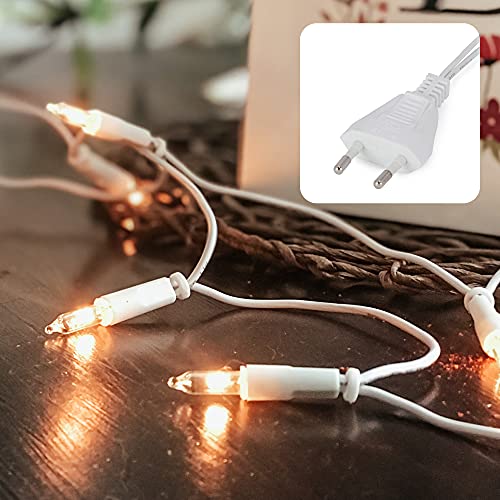 hellum Lichterkette innen 20er, 2,85m mini Lichterkette mit Stecker, Fenster Deko mit klare warme Birnen, Klassisch für Tannenbaum, weißes Kabel, 832082 hellum Lichterkette innen 20er, 2,85m mini Lichterkette mit Stecker, Fenster Deko mit klare warme Birnen, Klassisch für Tannenbaum, weißes Kabel, 832082 von hellum