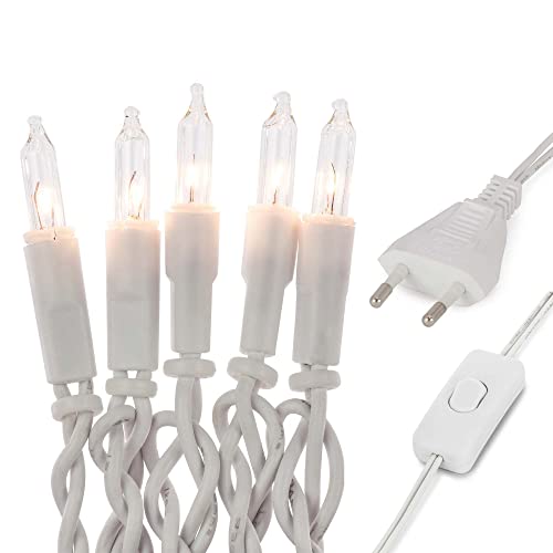 hellum Lichterkette innen strombetrieben, mini Lichterkette mit 10 klaren warmen Lichtern, beleuchtete Länge 1,35m, Kabel weiß mit Schalter und Stecker für Weihnachten <59 Lumen 831153 hellum Lichterkette innen strombetrieben, mini Lichterkette mit 10 klaren warmen Lichtern, beleuchtete Länge 1,35m, Kabel weiß mit Schalter und Stecker für Weihnachten <59 Lumen 831153 von hellum