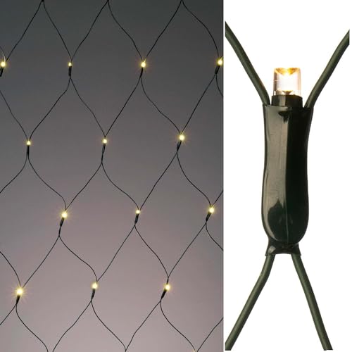 hellum-Lichternetz außen warmweiße Buschbeleuchtung 105 warm-weiße LED 1,05x1,2m für Balkon Hauswand Beleuchtung von Pavillon Garten für Party Weihnachten Hochzeit, 59 lm, für Innen und Außen 565331 von hellum