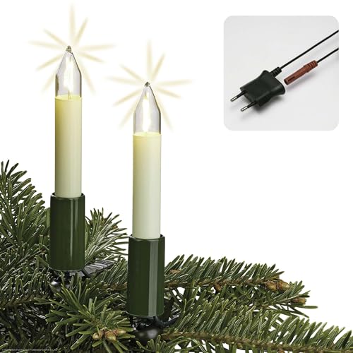 hellum Weihnachtsbaum Lichterkette Made-in-Germany, LED Lichterkette mit Clip, 30 LED, beleuchtete Länge 20,3m, Kabel grün Schaft weiß, für innen mit teilbarem Stecker, Christbaumbeleuchtung, 802085 hellum Weihnachtsbaum Lichterkette Made-in-Germany, LED Lichterkette mit Clip, 30 LED, beleuchtete Länge 20,3m, Kabel grün Schaft weiß, für innen mit teilbarem Stecker, Christbaumbeleuchtung, 802085 von hellum
