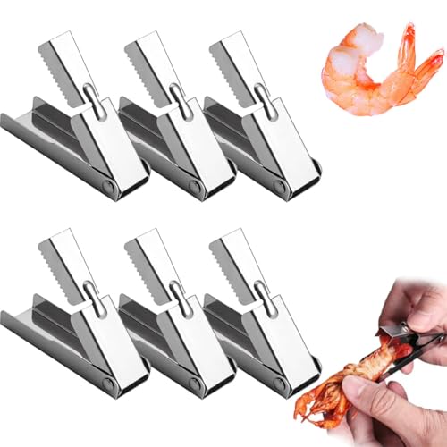 6Pcs Crawfish Peeler Tool, Stainless Steel Crawfish Peeler, Crayfish Tail Remover Tool, Easily Peeling Shrimp Tails, for Kitchen Restaurant (6PCS) von heofonm