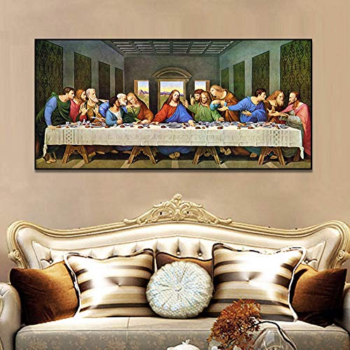 hetingyue DIY Malen nach Zahlen、Das letzte Abendmahl Christian、Ölgemälde Geschenk für Erwachsene Kinder Kits Home Haus Dekor、Arts by Number Kit Print Rahmenlos40x80cm hetingyue DIY Malen nach Zahlen、Das letzte Abendmahl Christian、Ölgemälde Geschenk für Erwachsene Kinder Kits Home Haus Dekor、Arts by Number Kit Print Rahmenlos40x80cm von hetingyue