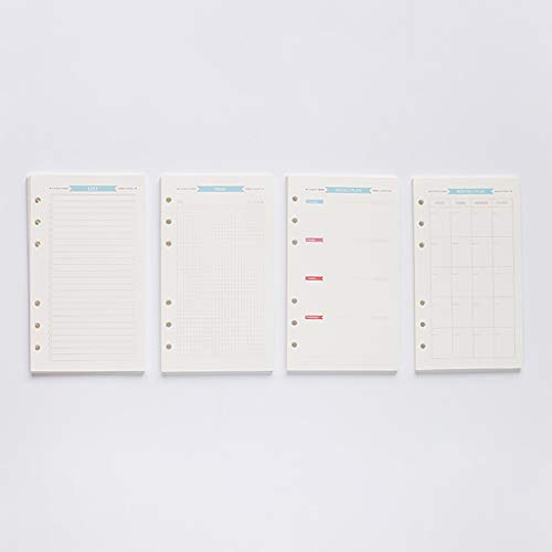 hetuioiyster 6 Löcher Refill Inner Paper Diary Week Month Planner für A5 Loose Leaf Notebook Refill Inner Paper C# von hetuioiyster
