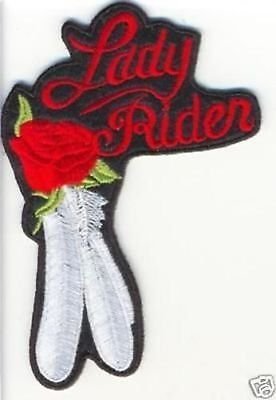 LADY RIDER ROSE FEATHER RED Motorcycle Chick MC Club Bike Vest Patch PAT-1099 by heygidday LADY RIDER ROSE FEATHER RED Motorcycle Chick MC Club Bike Vest Patch PAT-1099 by heygidday von heygidday