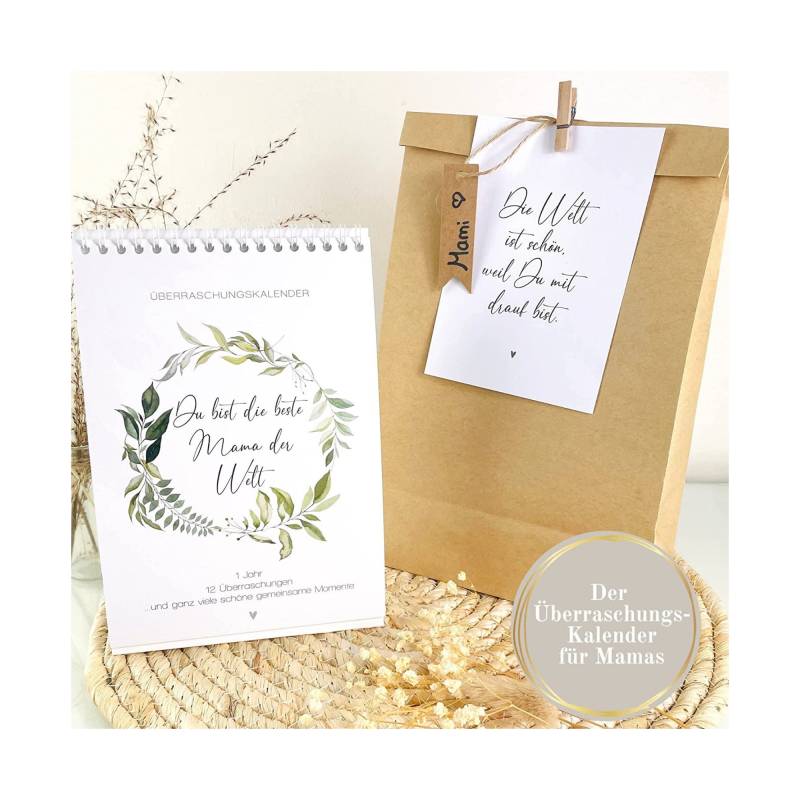 Geschenk Für Mama, Muttertagsgeschenk, Muttertag, Personalisierter Kalender Zum Beschriften Mit Rubbellosen - 12 Monate, Überraschungen von heyloulala