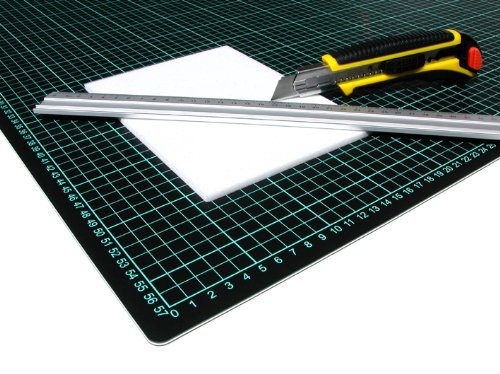 Selbstheilende Schneidematten 600mm x 450mm, grün/schwarz, mit Raster, für Werkstatt, Büro, Schule, Haushalt, Nähen von Hajo-Fix