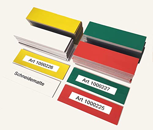 Sparpaket magnetische Etiketten 30x100mm, 150 Stück in 3 Farben – beschriftbare magnetische Etiketten, Magnetschilder für Lagerkennzeichnung von hf hajo - fix Magnet- | Klebe- | Schneideprodukte
