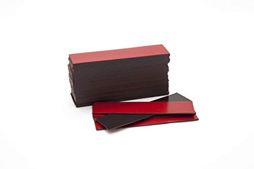 Magnetische Etiketten 20x80mm, Rot, 50 Stück - Lager-Magnetschilder, Zugeschnittene Etiketten, Beschreibbar von hf hajo - fix Magnet- | Klebe- | Schneideprodukte
