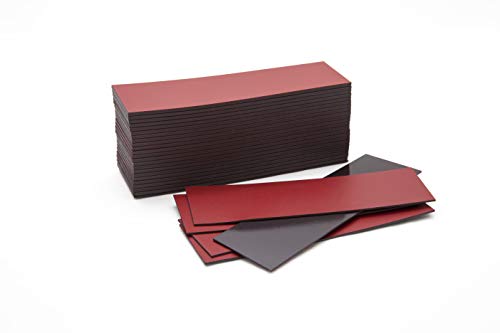 magnetische Etiketten 30x100mm, rot, 50 Stück - magnetische Lageretiketten beschriftbar, magnetische Etiketten Zuschnitte, magnetstreifen bunt von hf hajo - fix Magnet- | Klebe- | Schneideprodukte
