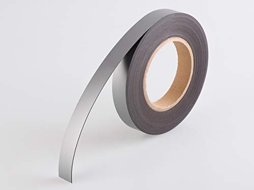 magnetisches Etikettenband 20mm x 10m, Farbe wählbar, 1 Rolle – magnetische Etiketten Rollenware, Lageretiketten magnetisch, beschriftbar, Magnetstreifen (silber) von hf hajo - fix Magnet- | Klebe- | Schneideprodukte