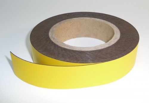 magnetisches Etikettenband 20mm x 10m, gelb, 1 Rolle – magnetische Etiketten Rollenware, Lageretiketten magnetisch, beschriftbar, Magnetstreifen von hf hajo - fix Magnet- | Klebe- | Schneideprodukte