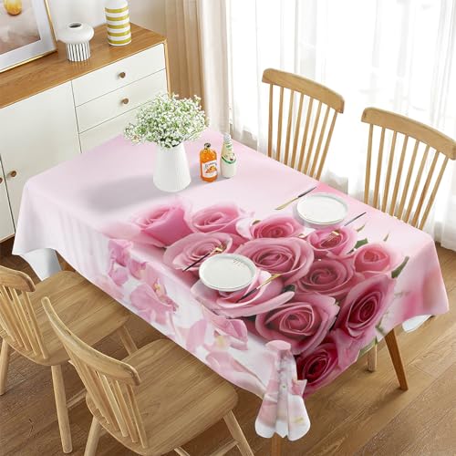 Tischdecke Outdoor Rosa Blumen Tischdecke, Schmutzabweisend, Rechteckig, Outdoor Tischdecke Wasserabweisend Polyester Gartentisch Abwaschbar Schmutzabweisend Pflegeleicht Tischdecke Outdoor Rosa Blumen Tischdecke, Schmutzabweisend, Rechteckig, Outdoor Tischdecke Wasserabweisend Polyester Gartentisch Abwaschbar Schmutzabweisend Pflegeleicht von hfdch