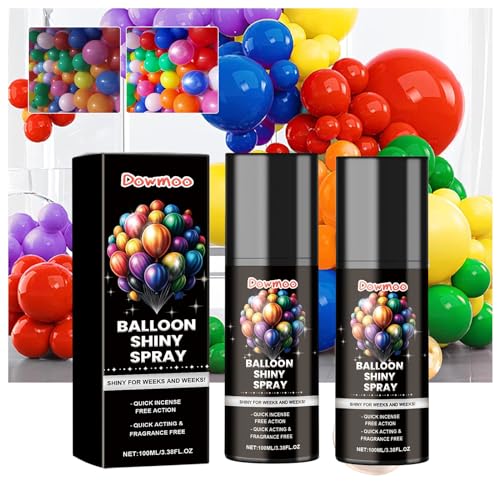 Glanzspray für Ballons, Glanzspray für Luftballons, Hochglanz Spray für Latex Ballon, Belebt und Verschönert Latexballons mit Einem Hochglänzenden Finish, Balloon Shiny Spray, 100ml (2 Stück) von hgerGWW