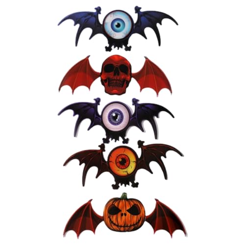 hgnxa 5 x Halloween-Fledermaus-Dekorationen, bunt für Hochzeit, Geburtstag, Urlaub, Partys und hgnxa 5 x Halloween-Fledermaus-Dekorationen, bunt für Hochzeit, Geburtstag, Urlaub, Partys und von hgnxa