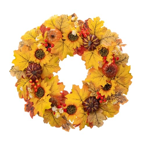 hgnxa Künstlicher Kürbiskranz, Herbstdekorationsset mit Tannenzapfen, bunte Herbst-Themen-Girlanden hgnxa Künstlicher Kürbiskranz, Herbstdekorationsset mit Tannenzapfen, bunte Herbst-Themen-Girlanden von hgnxa