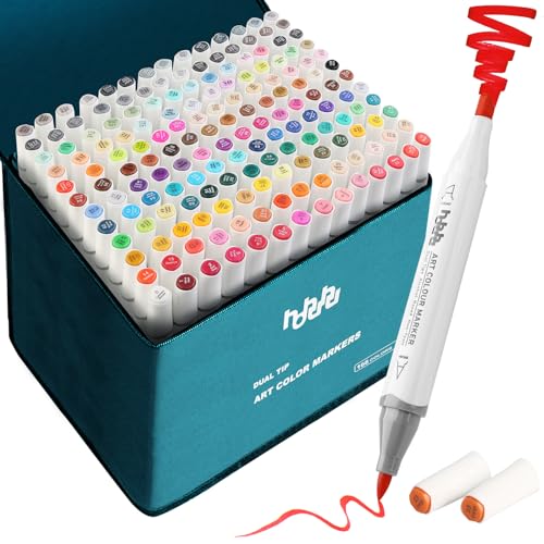 hhhouu 168 Farben Alkoholmarker Set – Dual Tip Marker mit Pinsel- & Breitspitze – Alkoholbasierte Stifte für Künstler, Skizzieren, Manga, Bullet Journal – Mit Aufbewahrungstasche – HO-MK168 hhhouu 168 Farben Alkoholmarker Set – Dual Tip Marker mit Pinsel- & Breitspitze – Alkoholbasierte Stifte für Künstler, Skizzieren, Manga, Bullet Journal – Mit Aufbewahrungstasche – HO-MK168 von hhhouu