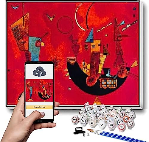 DIY Malsets für Erwachsene Mit Und Gegen Malen von Wassily Kandinsky Malen nach Zahlen Kit auf Leinwand für Anfänger von hhydzq