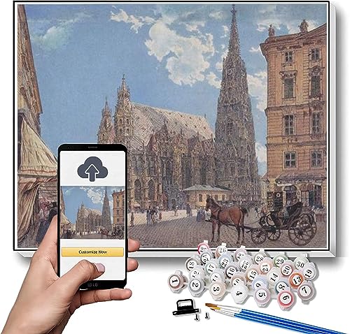 Malen nach Zahlen Kits für Erwachsene und Kinder Der St. Stephan s Dom in Wien Gemälde von Rudolf von Alt DIY Ölgemälde Malen nach Zahlen Kits von hhydzq