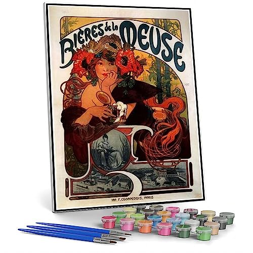 Malen nach Zahlen für Erwachsene Bier der Maas Gemälde von Alphonse Mucha DIY Ölgemälde Malen nach Zahlen Kits Malen nach Zahlen für Erwachsene Bier der Maas Gemälde von Alphonse Mucha DIY Ölgemälde Malen nach Zahlen Kits von hhydzq