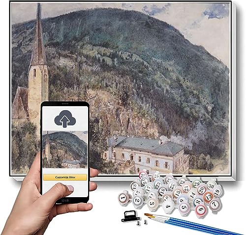 Malen nach Zahlen für Erwachsene Die St. Nikolaus Kirche in Gastein Malerei von Rudolf von Alt DIY Ölgemälde Malen nach Zahlen Kits von hhydzq