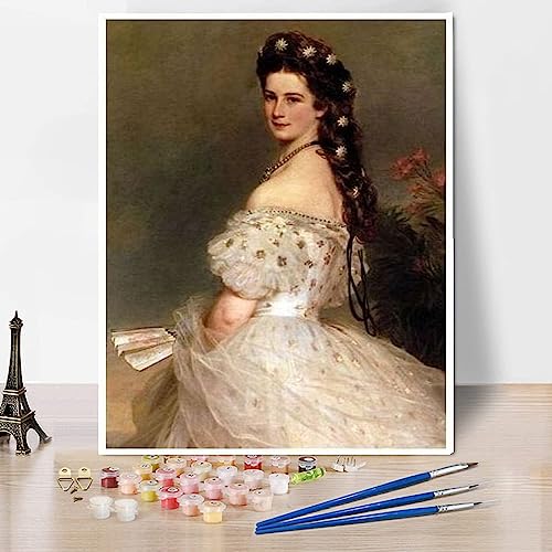 Malen nach Zahlen für Erwachsene Kits Kaiserin Elisabeth von Österreich im tanzenden Kleid Malen von Franz Xaver Winterhalter DIY Malen nach Zahlen Kits auf Leinwand von hhydzq