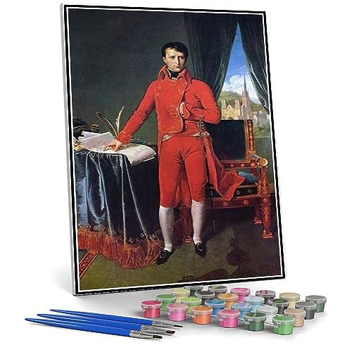 Malen nach Zahlen für Erwachsene Porträt von Napoléon Bonaparte, Der Erste Rat Gemälde von Jean Auguste Dominique Ingres DIY Malen nach Zahlen Kits auf Leinwand von hhydzq