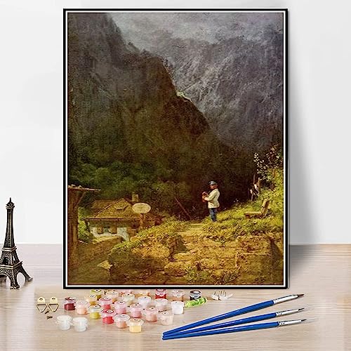 Malen nach Zahlen für Erwachsene Tiroler Mollhaus Malen von Carl Spitzweg Malen nach Zahlen Kit für Kinder und Erwachsene von hhydzq