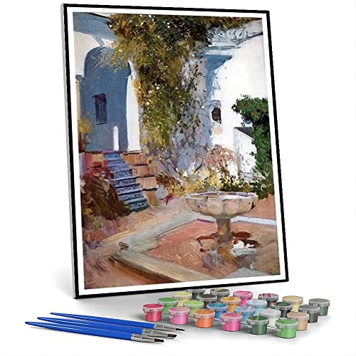 Malen nach Zahlen für Erwachsenenbrunnen im Alcazin Sevilla Malen von Joaquin Sorolla Malen nach Zahlen Kit auf Leinwand für Anfänger Malen nach Zahlen für Erwachsenenbrunnen im Alcazin Sevilla Malen von Joaquin Sorolla Malen nach Zahlen Kit auf Leinwand für Anfänger von hhydzq