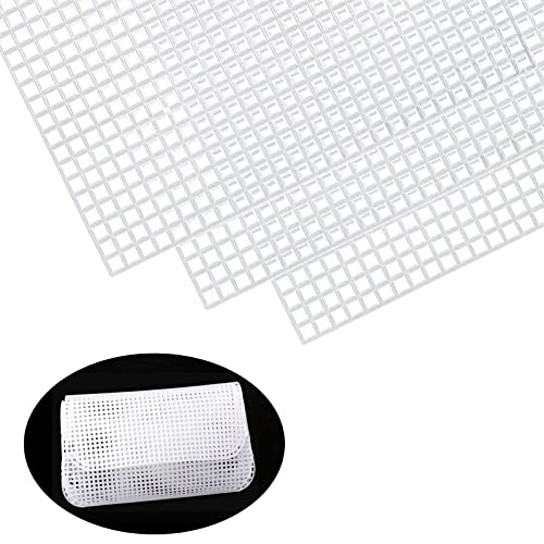 4 Stück Plastic Canvas Mesh Leinenblätter Plastikgitterfolien Needlepoint Canvas Sheets Kunststoff Kreuzstich Meshstoff Cross Stitch für Bastel, Nähprojekte, 43 x 30 cm (Lochdurchmesser 4*4MM) von hifrom