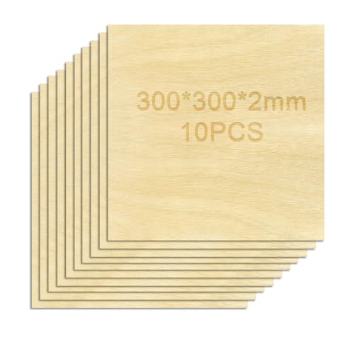 Holzplatten zum Basteln, 10 Stück Holzplatte Balsaholz Sperrholzplatten Holz Sperrholz 2mm, Lindenholz zum Schnitzen, Schnitzholz Holzscheiben für Modellbau, Kunsthandwerk, Brandmalerei (30*30*0.2cm) Holzplatten zum Basteln, 10 Stück Holzplatte Balsaholz Sperrholzplatten Holz Sperrholz 2mm, Lindenholz zum Schnitzen, Schnitzholz Holzscheiben für Modellbau, Kunsthandwerk, Brandmalerei (30*30*0.2cm) von hifrom
