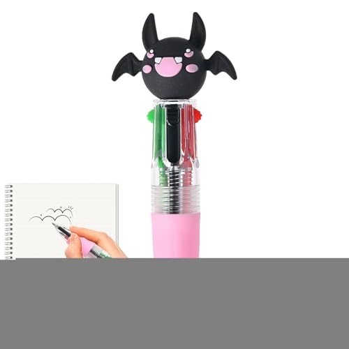 Halloween Mehrfarbiger Stift - 4-in-1 Mehrfarbiger Kugelschreiber Für Kinder | Süßes Farbenfrohes Schreibgerät Im Halloween Stil | Verschiedene Schreibwaren Für Das Klassenzimmer (A) von higyee