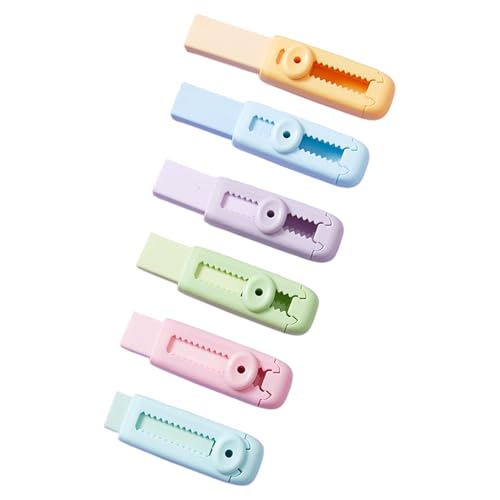 Retractable Radiergummi Für Kinder,6 Stück Schiebe Radierer - Bunte Schülerbedarf Für Kunstskizzen Studium,Unterrichtsraum Arbeitsplatz von higyee