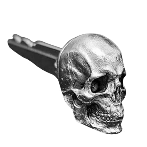 Schädelschlüsselabdeckung - Gothic Schlüsselanhänger Aus Metall Mit Totenkopfkopf | Horror Themen Dämon Kopfschlüssel Cover | Dekorative Stilvolle Schlüsselbundschutzhalter Für Männer Frauen von higyee