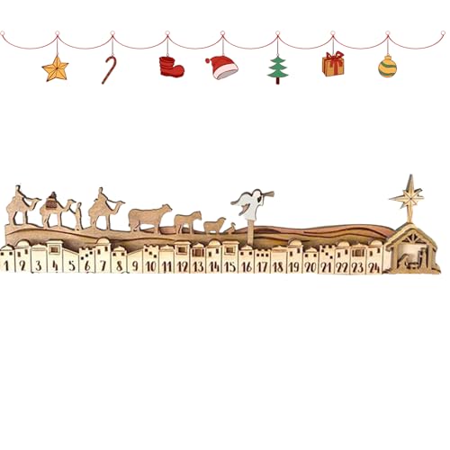 Weihnachtscountdown,Holz Adventskalender Für Weihnachten,Detaillierte Handwerklichkeit Holzdeko Für Bücherregal Kinder Mädchen | Festliche Deko Für Kinder Weihnachtscountdown,Holz Adventskalender Für Weihnachten,Detaillierte Handwerklichkeit Holzdeko Für Bücherregal Kinder Mädchen | Festliche Deko Für Kinder von higyee