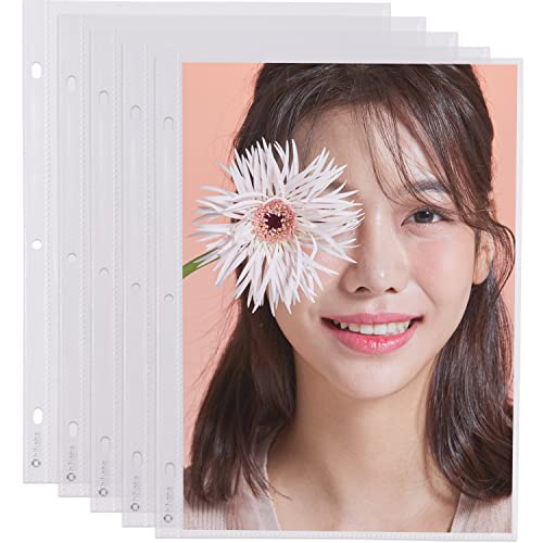 hihaba 1 Tasche (20,3 x 29,6 cm) 10 Blatt, 32 Arten kristallklare Taschenhüllen, Fotoalbum-Nachfüllseiten für Kpop Idol-Fotokarten, Baseballkarten, Sammelkarten, passend für 3-Ringbücher von hihaba