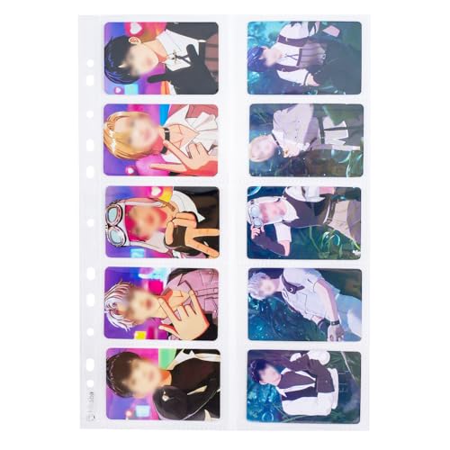 hihaba 10-Pocket Fit (9,4 x 5,9 cm) 10 Blatt, 32 Arten kristallklare Taschenhüllen, Fotoalbum-Nachfüllseiten für Kpop Idol Fotokarte, Baseballkarten, Sammelkarten, passend für 3-Ringbücher von hihaba