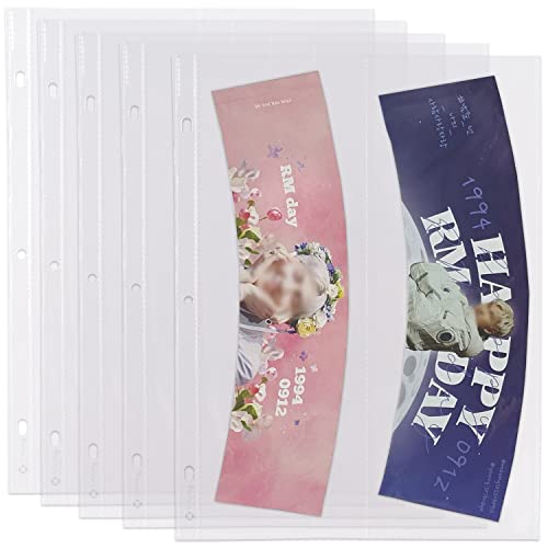 hihaba 2 Taschen vertikal (10 x 29 cm) 10 Blatt, 32 Arten kristallklare Taschenhüllen, Fotoalbum-Nachfüllseiten für Kpop Idol-Fotokarten, Baseballkarten, Sammelkarten, passend für 3-Ringbücher von hihaba