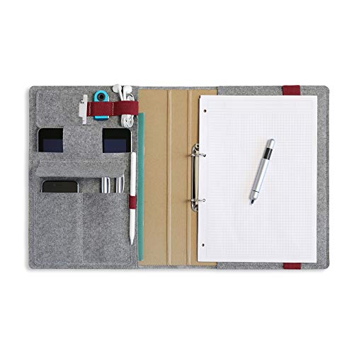HillSee - Dokumentenmappe A4 multifuctionale Schreibmappe Aktenmappe aus kunstleder und Filz Konferenzmappe für Herren, Stanzclips - Himmelgrau HillSee - Dokumentenmappe A4 multifuctionale Schreibmappe Aktenmappe aus kunstleder und Filz Konferenzmappe für Herren, Stanzclips - Himmelgrau von Hill See
