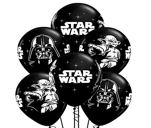 Hill 15,2 x 30,5 cm Star Wars Latex-Luftballons – 6 Stück – schwarz, weiß – Geburtstag – Kinder von hill