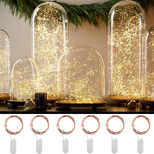 LED lichterkette mit CR2032 batterie 6 Stück Warmweiß Flaschenlicht für DIY, Party Hochzeit Stimmung Lichter, Lichterketten für Außen Innen Deko von himaly