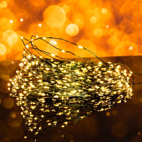 himaly 300er Led lichterkette für innen klein warmweiß aus Kupferdraht 15m mit Fernbedienung, 8 Beleuchtungsmodi, IP65 Wasserdicht, ideal für Garten Hochzeit Weihnachten Party von himaly