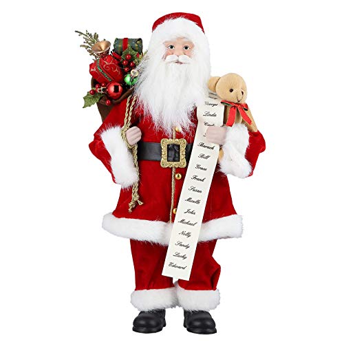 himaly Weihnachtsmann 43,5 cm (17 Zoll) Weihnachtspuppe Hoch, Handarbeit Weihnachtsmann, Stehend, Plüschstoff Weihnachtsmann Macht Familie und Freunde von himaly