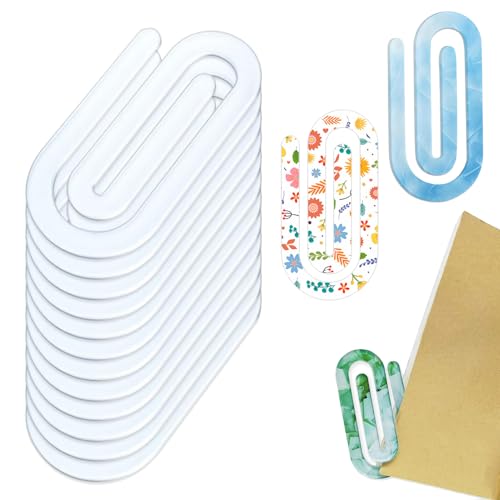 12 x Sublimations-Büroklammern, blanko, Sublimationsrohlinge, 10,2 x 5,1 cm, Jumbo-Büroklammern, transparent für Wärmeübertragung, DIY-Design für Handwerk, Geschenke, Zuhause, Büro, Schule von hinbkenla